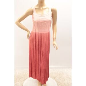 Raya Sun Ombre Beachy Maxi Dress Women's Medium Pink Embroidered Tiered